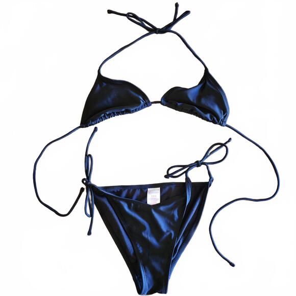 No Boundaries Women's Black Triangle Bikini Set - Size S - Picture 1 of 3